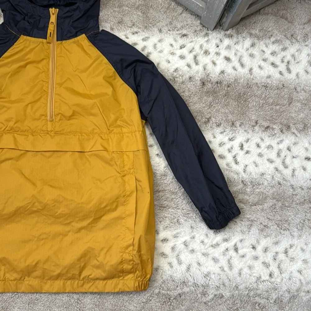 The Children’s Place navy gold hoodie jacket boys small waterproof windbreaker
